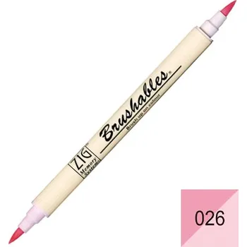 Kancelář Kuretake štetcový fix oboustranný ZIG Brushables, 026 baby pink