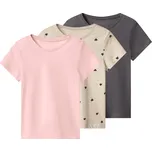 lupilu® Dětské triko, 3 kusy (světle růžová / béžová / tmavě šedá, 98/104)