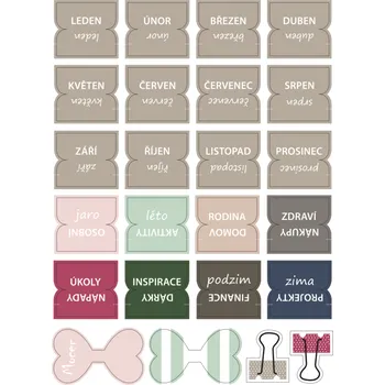 samolepka Be Nice samolepky měsíců štítky - do diáře