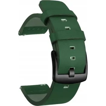 Řemínek na hodinky SILNÝ KOŽENÝ ŘEMÍNEK, PRAVÁ KŮŽE 24MM + STĚŽEJKY - ZELENÝ