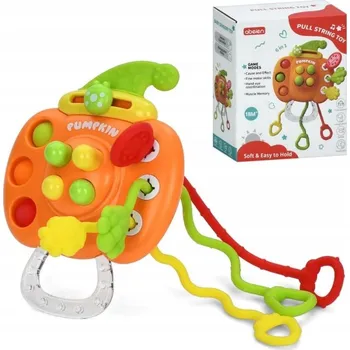 Hračka pro nejmenší Senzorická hračka Pull string, hračka pro miminka, kousátko