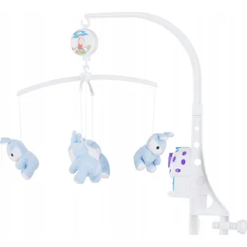 Kolotoč nad postýlku Závěsný hudební kolotoč Chipolino Blue Rabbits