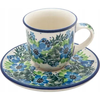 ŠÁLEK espresso 60 ml podšálek Ceramika Artystyczna Bolesławiec dek 1534