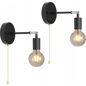 Nástěnné svítidlo Nástěnné vnitřní svítidlo v retro stylu, otočné o 350 stupňů, kovové, patice E27, 60W, 2 kusy