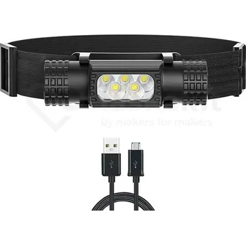 Dioda LaskaKit_cz LED Čelovka H05A-GCG3, 5 LED 18650