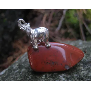 Jaspis červený - slon na kameni