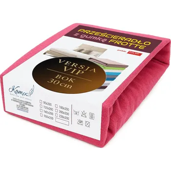 Prostěradlo FROTÉ PROSTĚRADLO S GUMIČKOU VIP 80X200 BOK 30 CM POLSKÉ RŮŽOVÉ BAVLNA