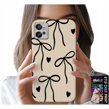 Pouzdro na mobilní telefon POUZDRO pro Motorola G32 - Béžové mašličky stuha trendy