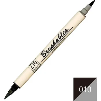 Kuretake štetcový fix oboustranný ZIG Brushables, 010 černý