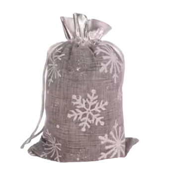 Sáček na potraviny Stahovací sáček - šedé (stříbrné) s vločkou (13,0 x 18,0 cm)