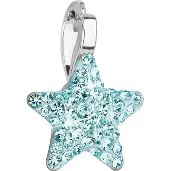 Přívěsek Stříbrný přívěsek s Preciosa krystaly modrá hvězdička 34259.3 aqua