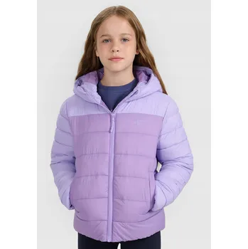 Dívčí oblečení Dívčí prošívaná bunda s výplní ze syntetického peří - fialová