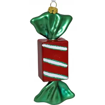 Vánoční dekorace Ozdoba na vánoční stromeček Vánoční Koule Cukroví Zelená a Červená – Délka 15 cm