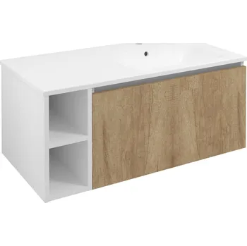 Sapho LOREA skříňka 100x46x51,5cm (20+80cm), pravá, dub alabama/bílá mat