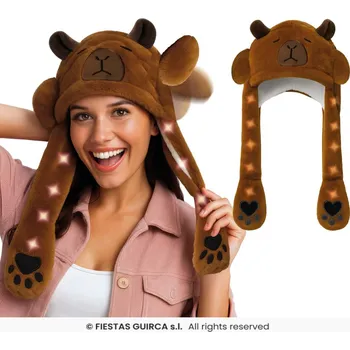 Karnevalový doplněk Čepice kapybara se světlem