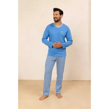 Pánská móda PÁNSKÉ PYŽAMO 491 BIG J/25 Modrá 2XL
