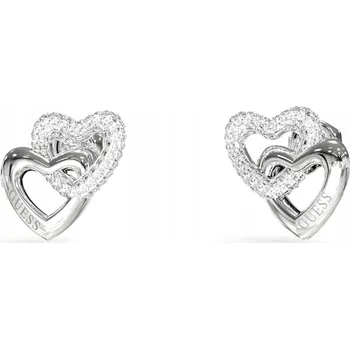 Náušnice Dámské Náušnice Guess Beloved Two Hearts z nerezové Ocel s Zirkon