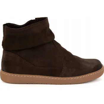 Dámská zimní obuv Dámské barefoot kotníkové boty se zipem zateplené 1297 hnědé 39