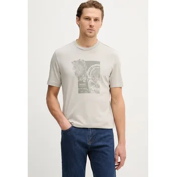 Pánské tričko Bavlněné tričko BOSS Orange Te_Imprint 50556007 šedá 09X, vel. XXXL