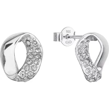 Náušnice Stříbrné náušnice pecky s krystaly Swarovski oválné 31308.1
