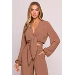 M861 Krátký top s vázáním - čokoládový EU XXL