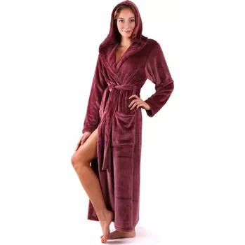 Dámský župan Dámský župan Siena s kapucí 3156 mauve wine - Vestis L