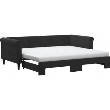 Pohovka Černá pohovka s funkcí spaní 2v1, rozměry 219 x 100 x 68 cm