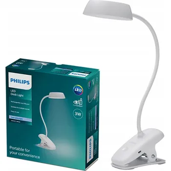 Lampička Stolní lampička Philips Funkční bílá, stříbrná s výkonem do 3 W
