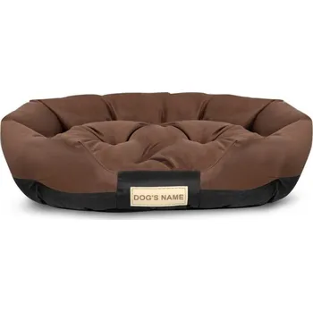 Pelíšek pro psa JAKS Oválný pelíšek pro psa hnědý Pelíšek velikosti: 75 x 50 cm + Vyberte si dárek z obrázku