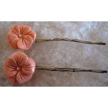 Souprava šperků Korál růžový rekonstruovaný - sponky