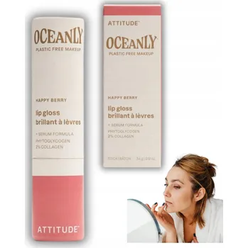 Lesk na rty Attitude Oceanly Lesk na Rty Třpytivý Malinový Balzám HAPPY BERRY