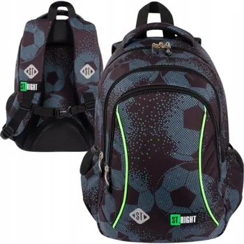 Školní batoh Vícekomorový Školní batoh St.Right černý, zelený 20 l