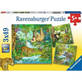 Ravensburger 5180 Puzzle pro děti od 5 let - Zábava v džungli - 3x 49 dílků