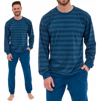 CORNETTE LOOSE 117/278 pánské pyžamo bavlněné s proužky DLOUHÝ RUKÁV - XL
