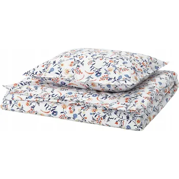 Povlečení IKEA BRUDKRUSBAR Povlečení na přikrývku 150x200 a polštář 50x60 bílé s květinovým vzorem