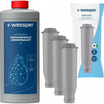Kávovar 3x vodní filtr Wessper Aquaclaro pro kávovary Krups Nivona + odvápňovač 1l