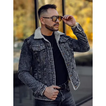 Pánská parka Grafitová pánská džínová bunda Bolf 1109 - L