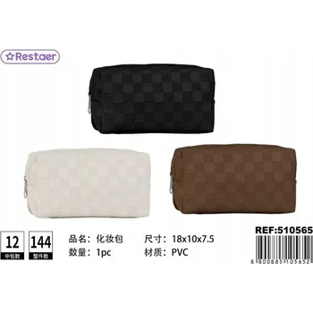 Kosmetická taška Elegantní kosmetická taška s PVC šachovnicí