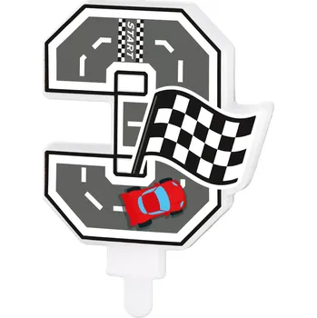 Dortová svíčka Svíčka na dort číslo 3 Race On