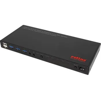 KVM přepínač ROLINE KVM přepínač (USB, HDMI, audio) 4:1, USB 3.x hub, 4K@60Hz - 14.01.3428