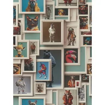 Tapeta A.S. Création | Vliesová tapeta na zeď PintWalls 3 79187-4 | 0,53 x 10,05 m | krémová, tyrkysová, oranžová, vícebarevná + Krémová, tyrkysová, oranžová, vícebarevná vliesová tapeta na stěnu 791874 v rozměru 0,53 x 10,05 m