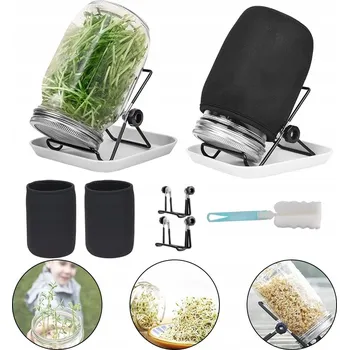 Obraz ZESTAW 2x KIEŁKOWNICA SŁOIKOWA SZKLANA PRO KLÍČENÍ SEMEN KLÍČKŮ