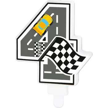 Dortová svíčka Svíčka na dort číslo 4 Race On