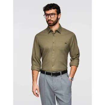 Pánská košile Ombre Clothing Pánská olivová košile s náprsní kapsou V2 K695