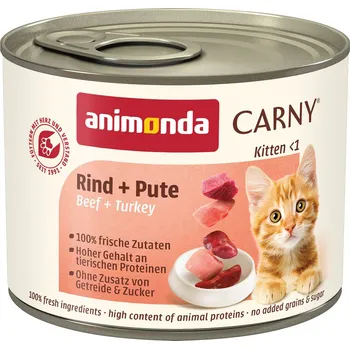 Krmivo pro kočku animonda Carny Kitten hovězí + krůtí maso 12 × 200 g