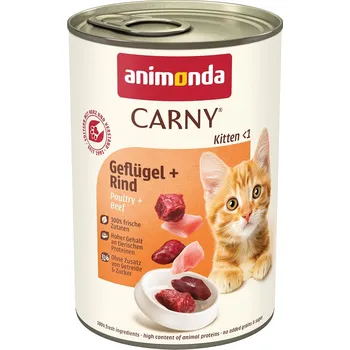 Krmivo pro kočku Animonda Carny Kitten 12 × 400 g drůbeží + hovězí maso