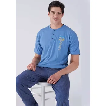Pánské pyžamo Karelpiu KC8246 Modrá XL