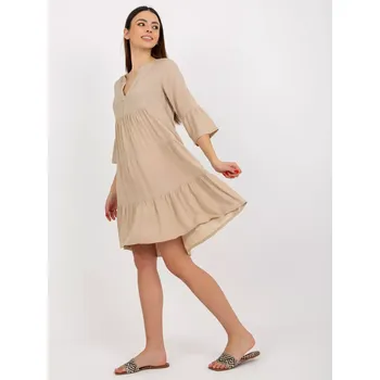 Dámské šaty Dámské šaty D73761M30214C béžové - FPrice XL