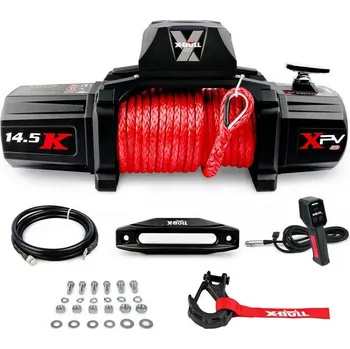 lanový naviják Elektrický offroad naviják 6,58t 12V syntetické lano 24,4m X-BULL HRW14500BJ