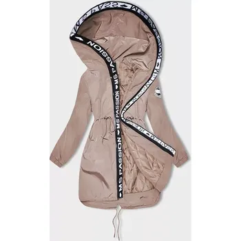 Dámská bunda Tenká béžová dámská bunda s ozdobnou lemovkou (1811-1) odstíny béžové 50